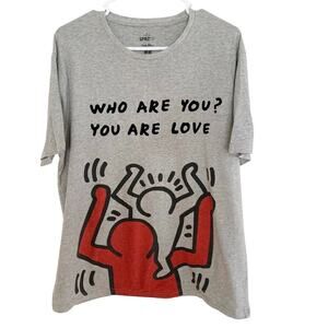 Uniqlo x Keith Haring SPRZ NY Grey Who Are You You Are Love Tee Large